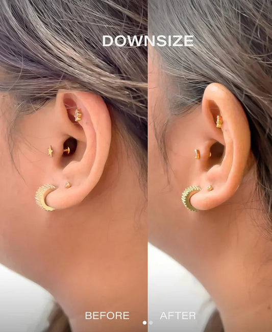 downsizing a piercing