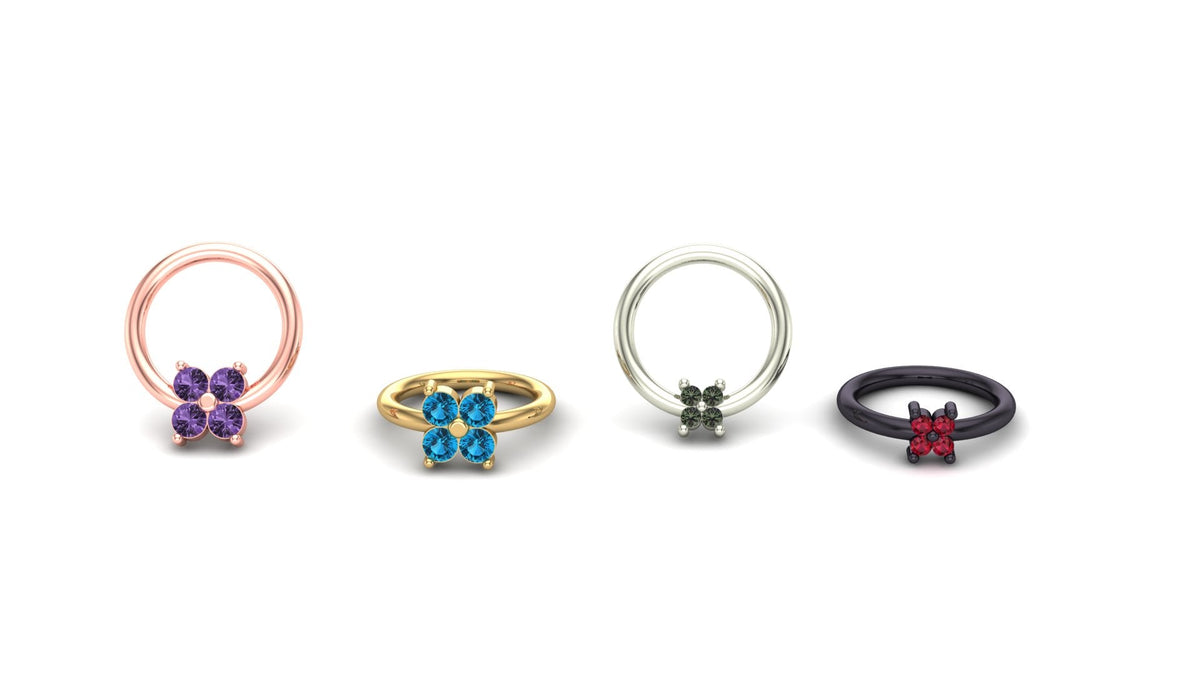 Cluster Quadrinity with Gemstone Ring