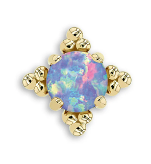 Zia 18k Gold End Cabachon