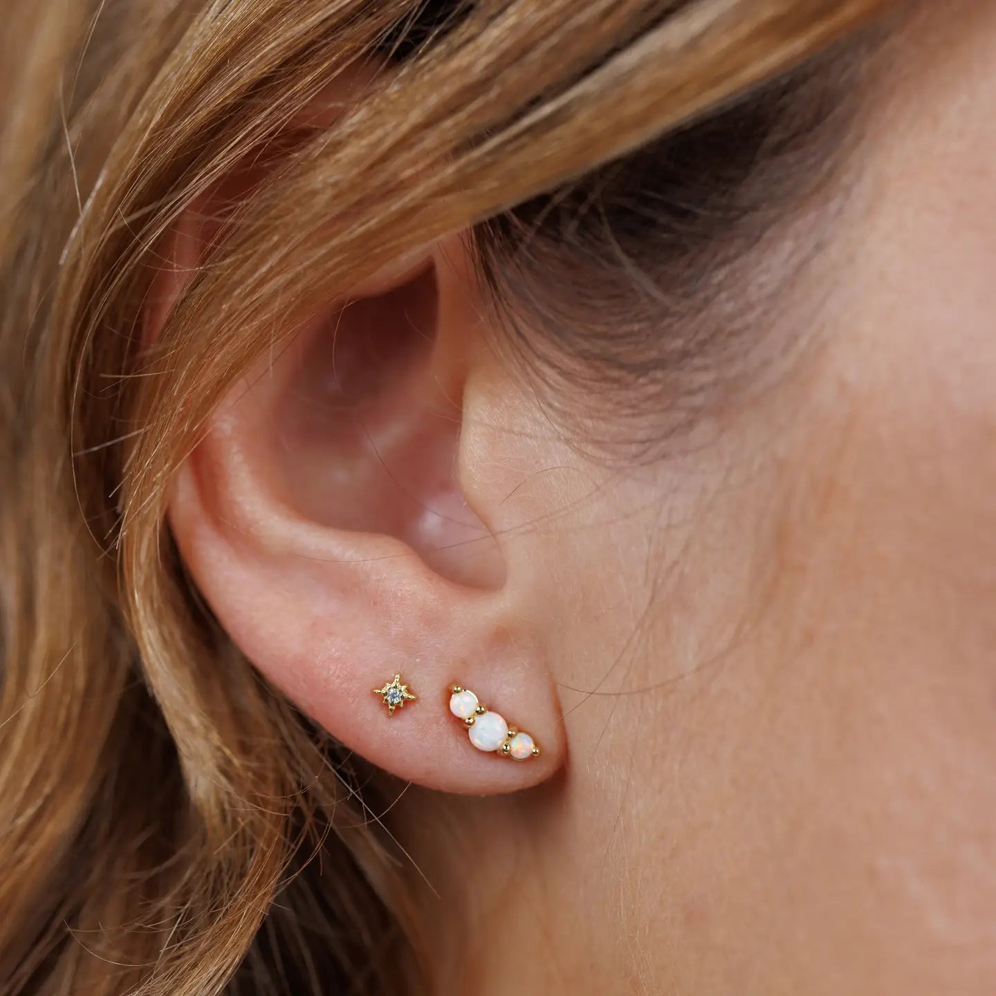 Tiny Stud - Star - Gold Earrings