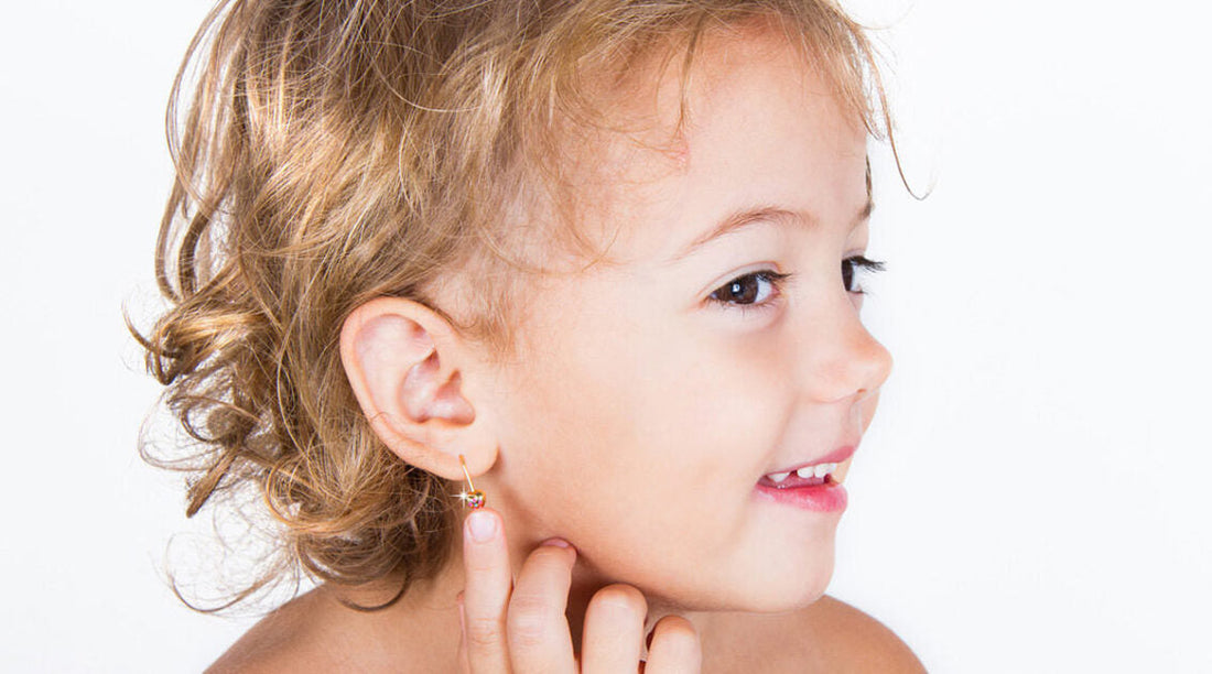 Childs ear piercing