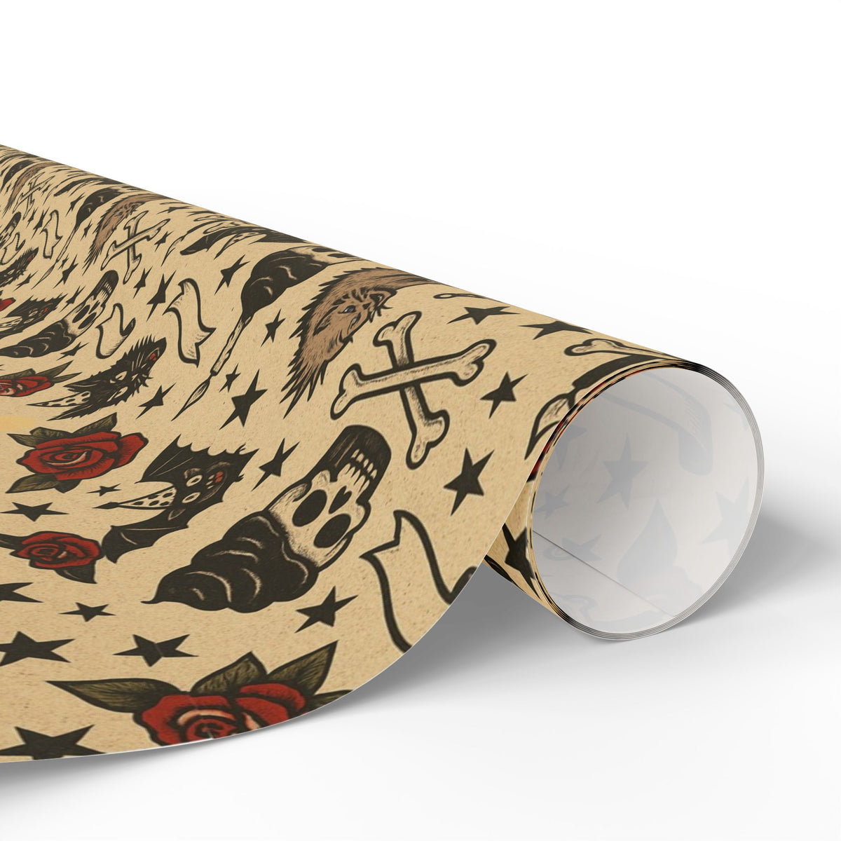 Party Like a Misfit Wrapping Paper | Vintage Tattoo Punk Rock Birthday Gift Wrap