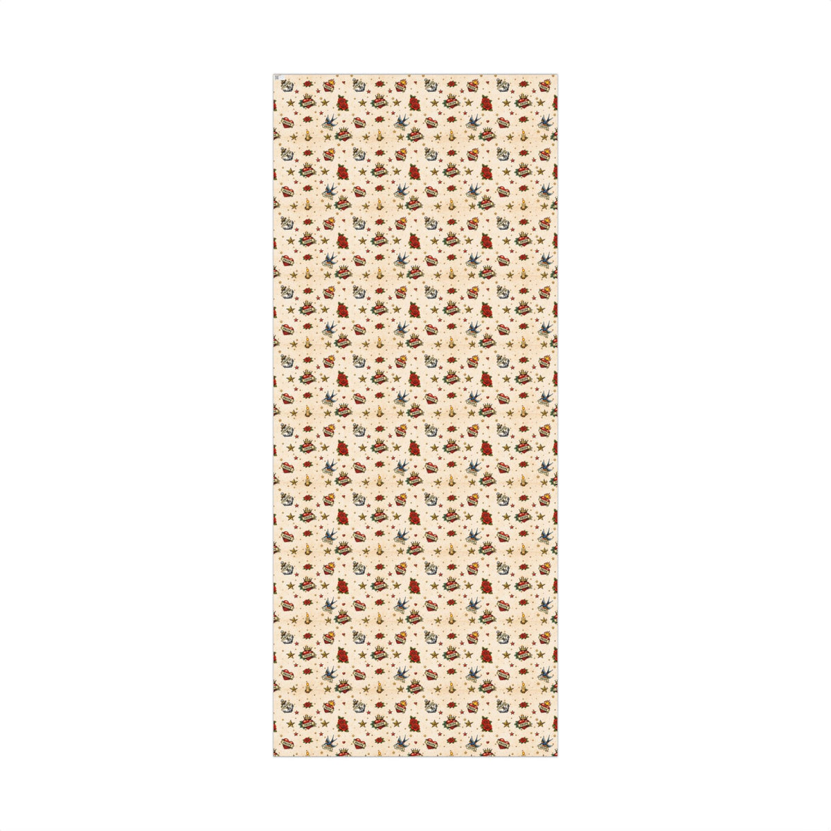 Vintage Tattoo Flash Gift Wrap Paper | Retro Rose Anchor Swallow Pattern