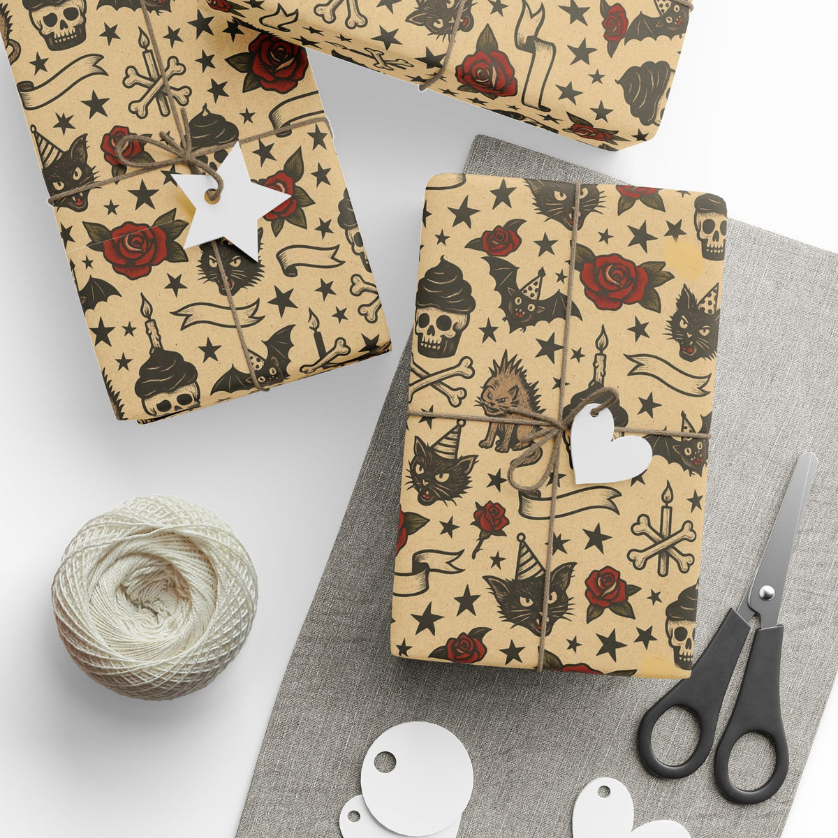Party Like a Misfit Wrapping Paper | Vintage Tattoo Punk Rock Birthday Gift Wrap