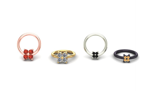 Cluster Quadrinity with Gemstone Ring