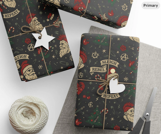 Festive Christmas Wrapping Paper, Holiday Gift Wrap, Santa & Snowman Design, Eco-Friendly, Perfect for Xmas Gifts, Party Decor