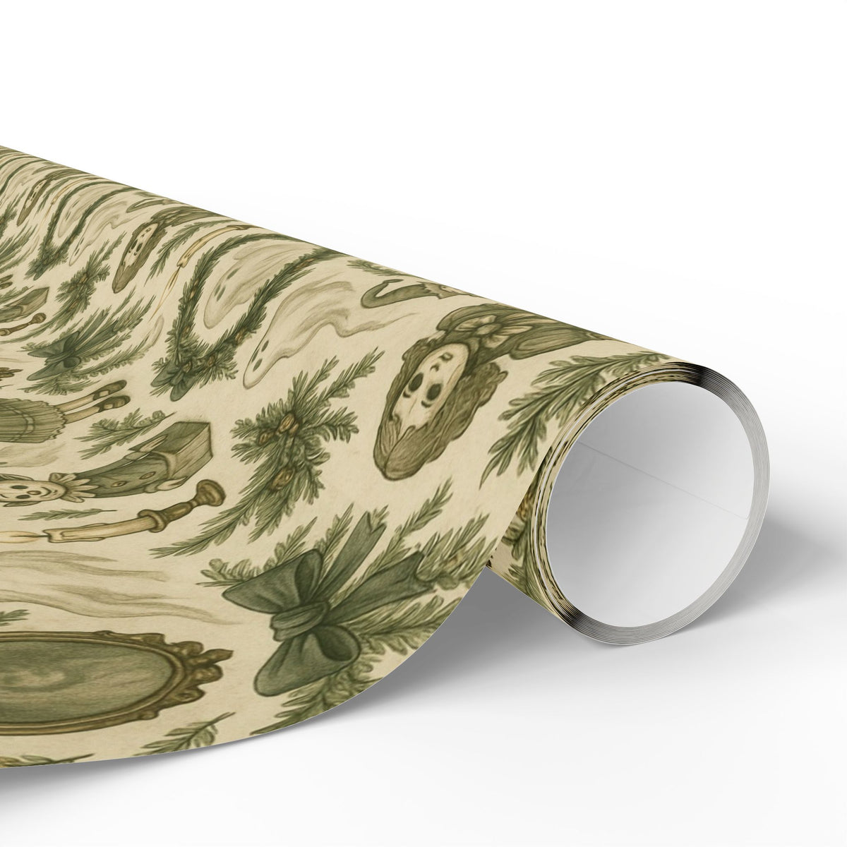 Cozy but Cursed Christmas Wrapping Paper | Victorian Gothic Gift Wrap | Spooky Holiday Gift Wrap | Ghosts, Dolls & Candles
