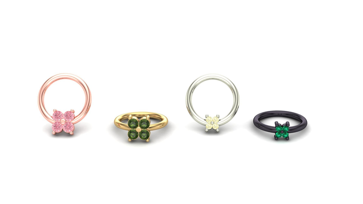 Cluster Quadrinity with Gemstone Ring