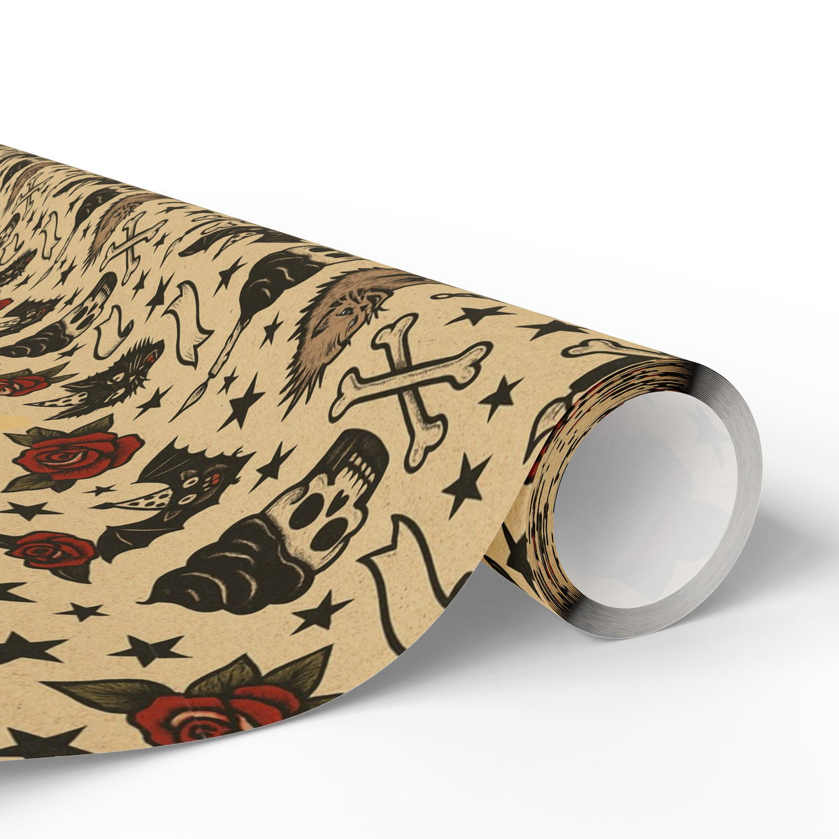 Party Like a Misfit Wrapping Paper | Vintage Tattoo Punk Rock Birthday Gift Wrap