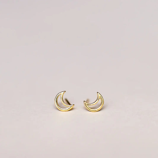 Minimalist - Moon - Gold Earrings