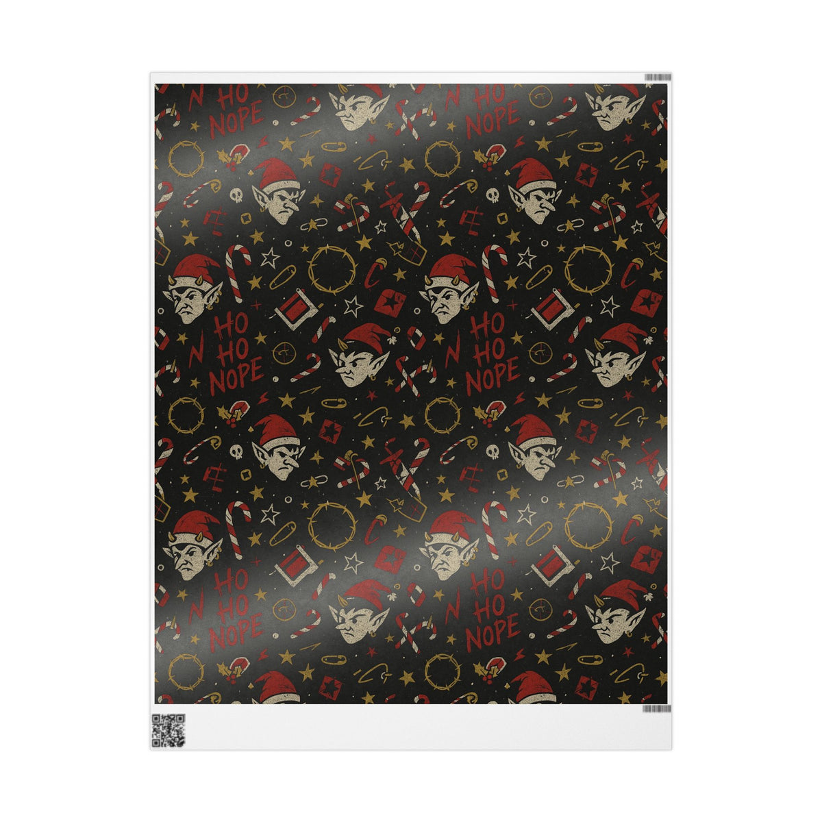 Anarchy in the North Pole Punk Rock Christmas Wrapping Paper | Alternative Holiday Gift Wrap | Grunge Tattoo Flash Xmas Decor