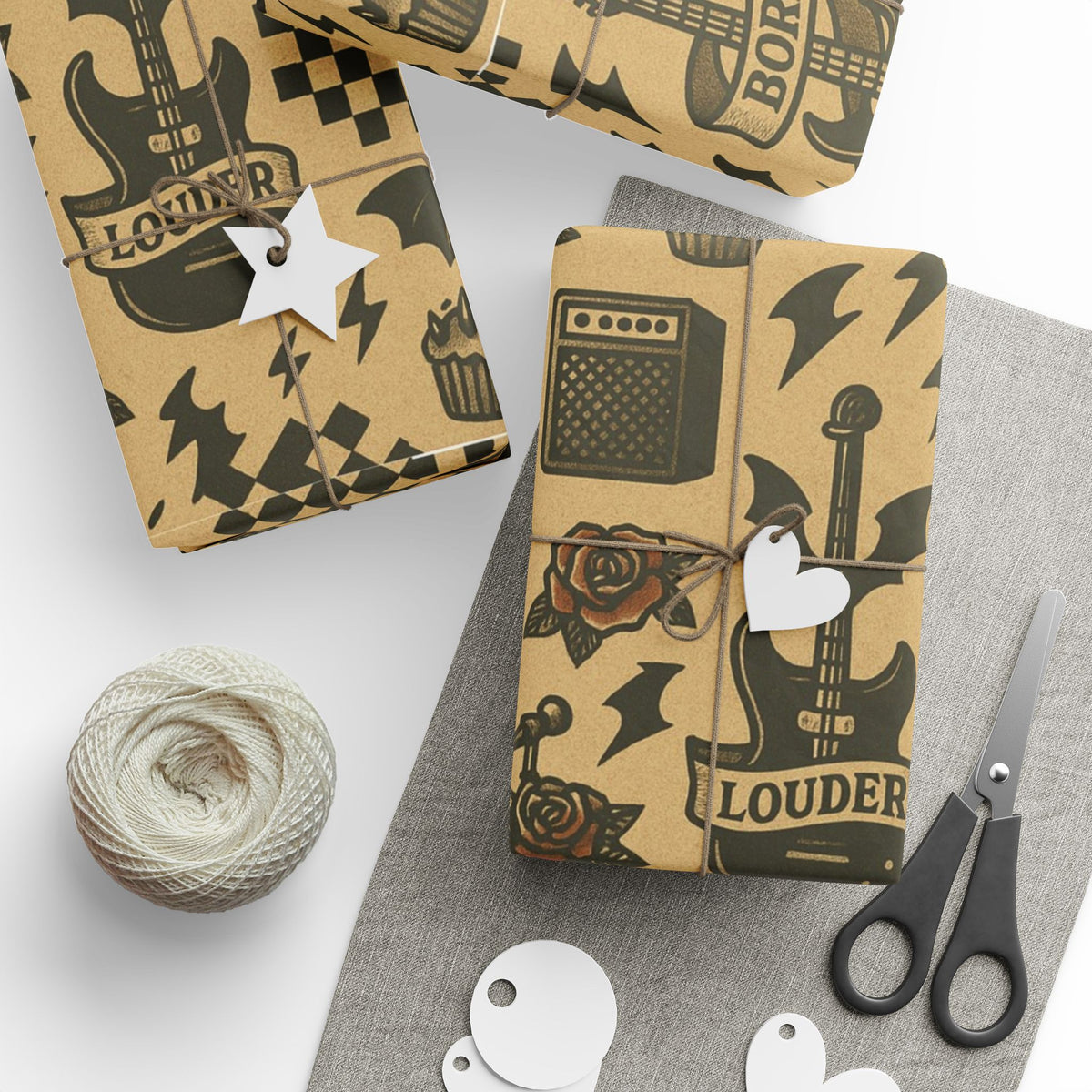 Rock 'n' Roll Themed Wrapping Paper for Parties, Birthdays, Holidays, Gift Wrap, Music Lovers, Punk Rock Gift Wrap