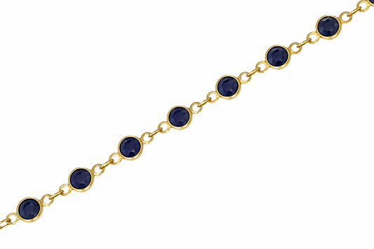 Blue Sapphire Bezel Chain