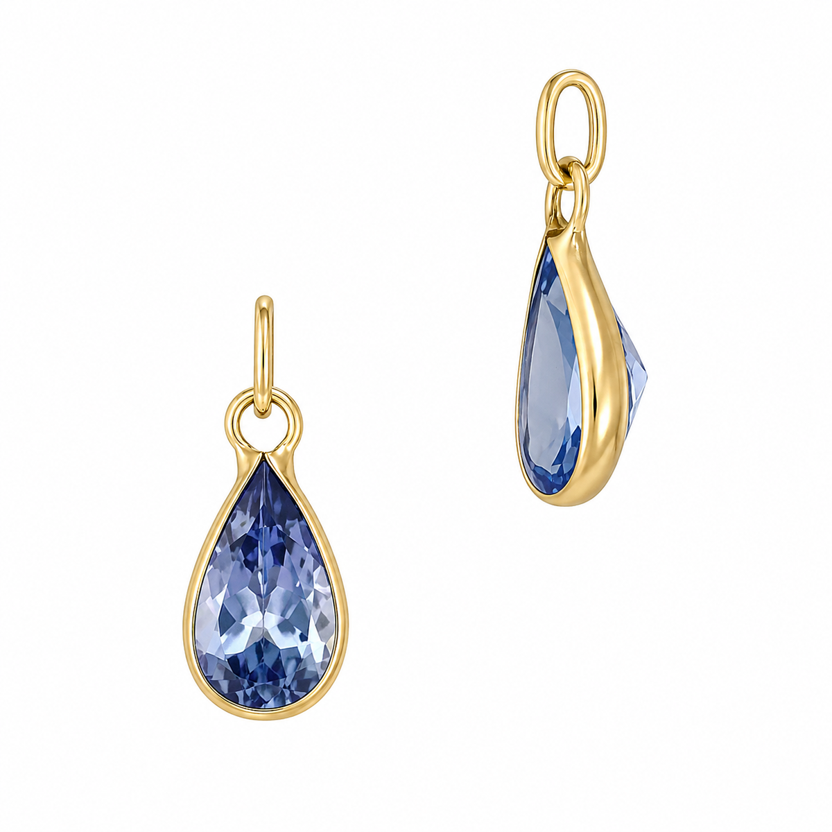 Pear Shaped Bezel Charm
