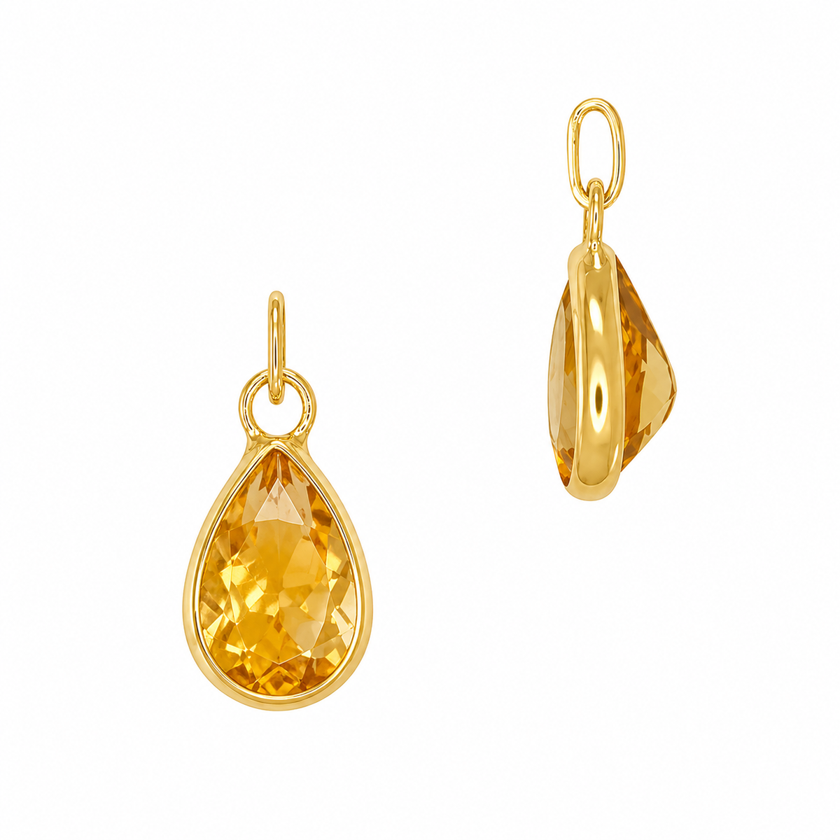 Pear Shaped Bezel Charm