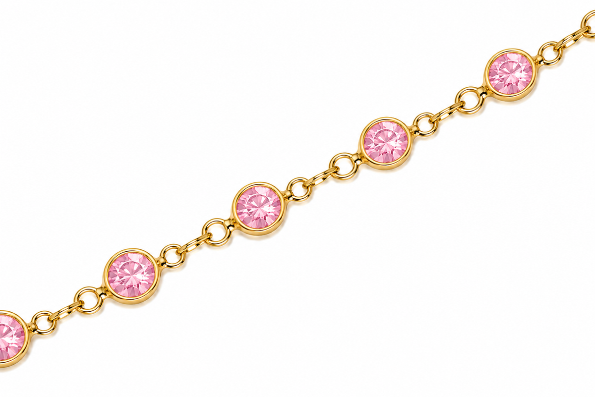 Pink Sapphire Bezel Chain