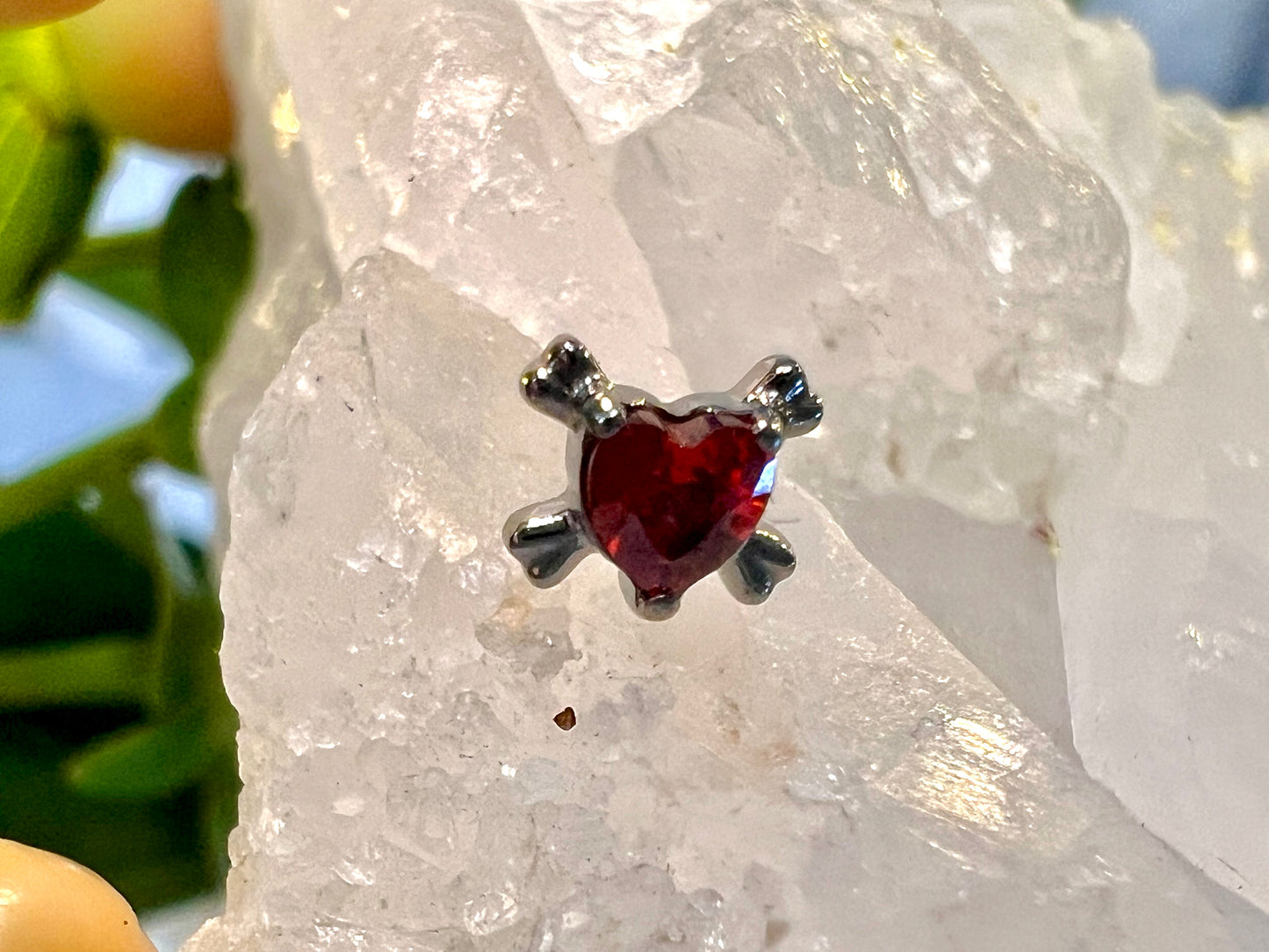Heart CZ and Cross Bones