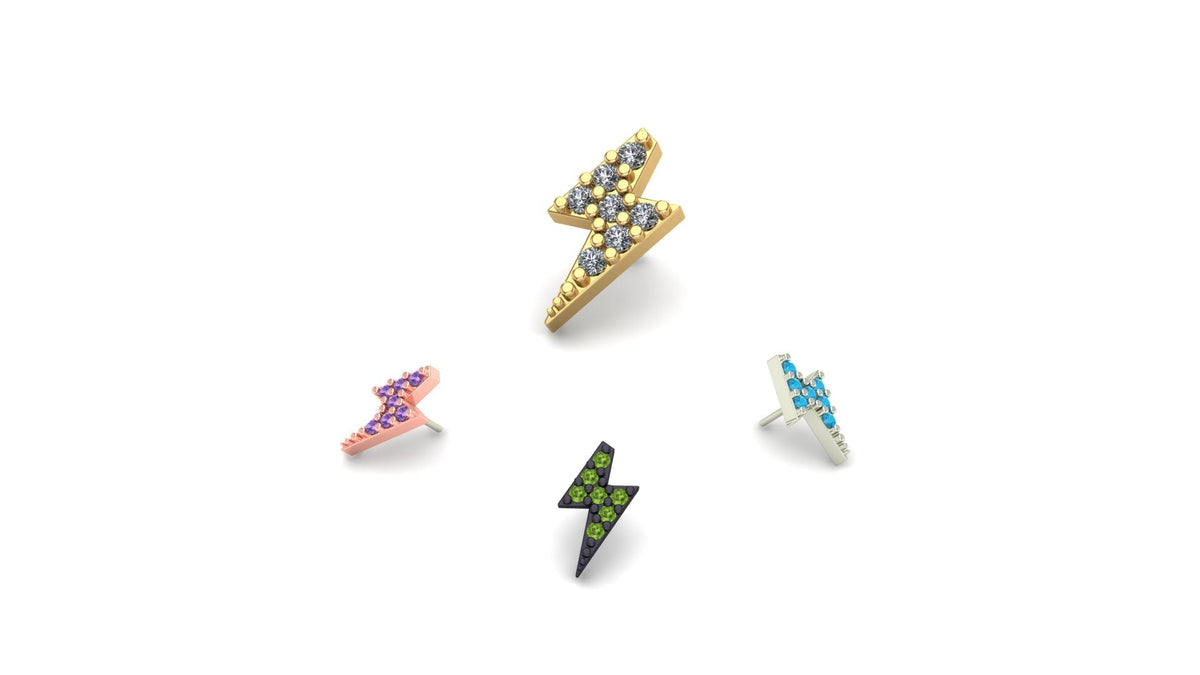 Lightning Bolt with Gemstone