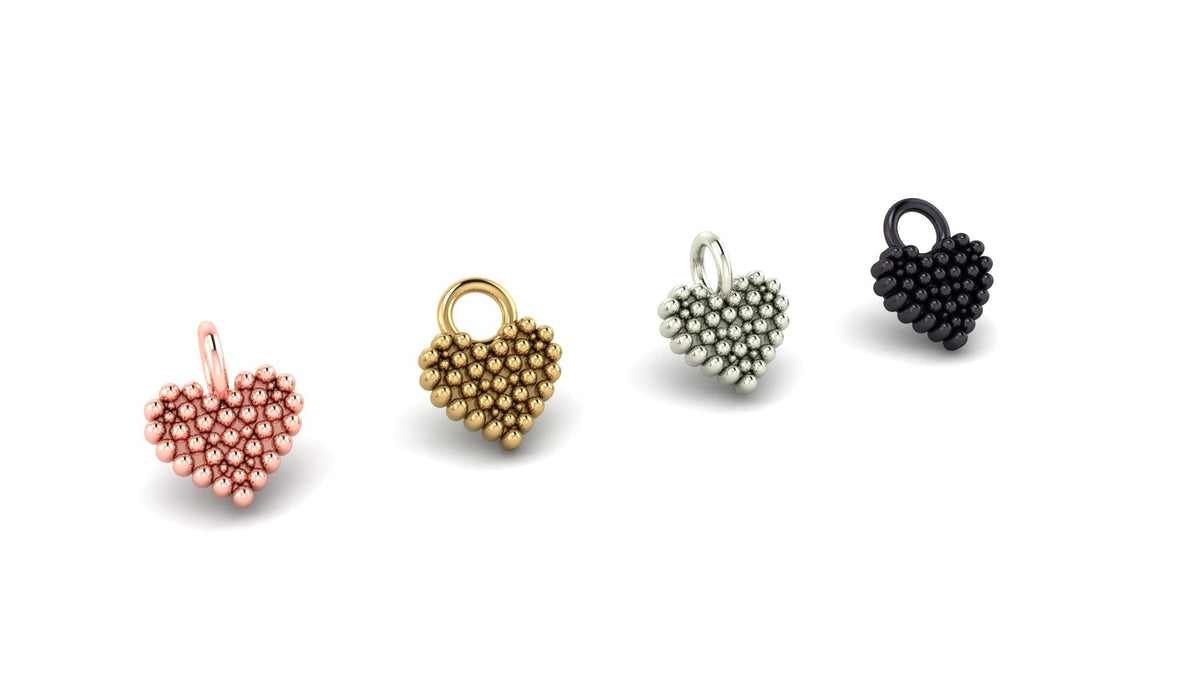Beaded Heart Charm