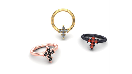 Cross Gemstone Ring
