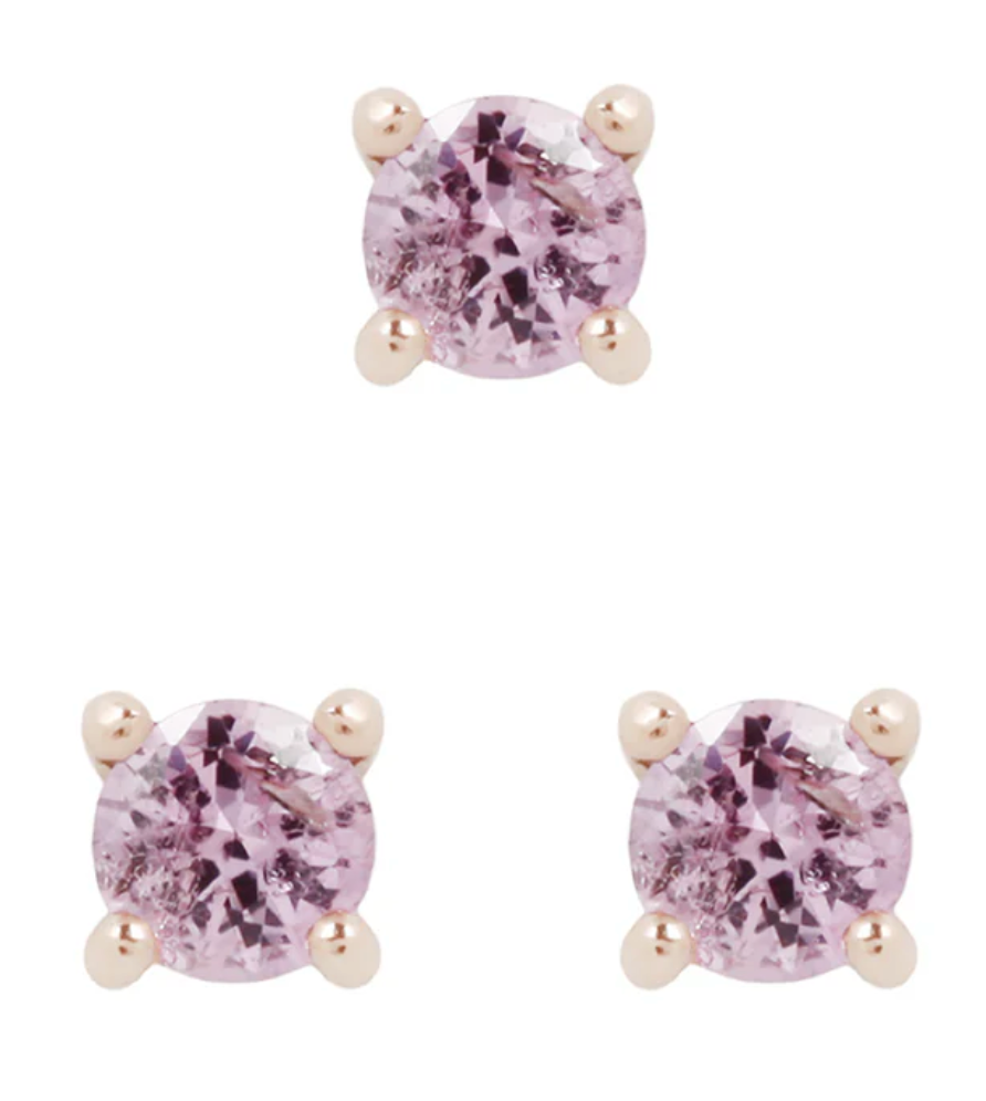 Pink Sapphire Prong - Threadless End