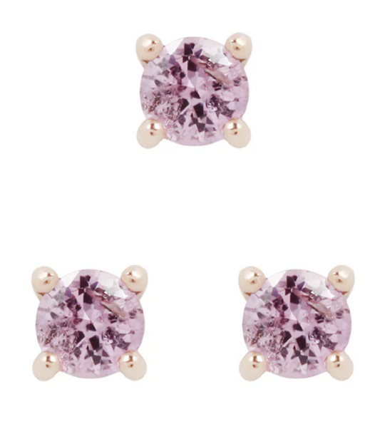 Pink Sapphire Prong - Threadless End