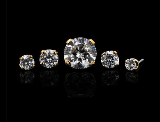 18kt Gold Diamond Threadless End