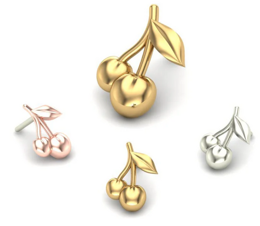 Cherry Threadless 14K End