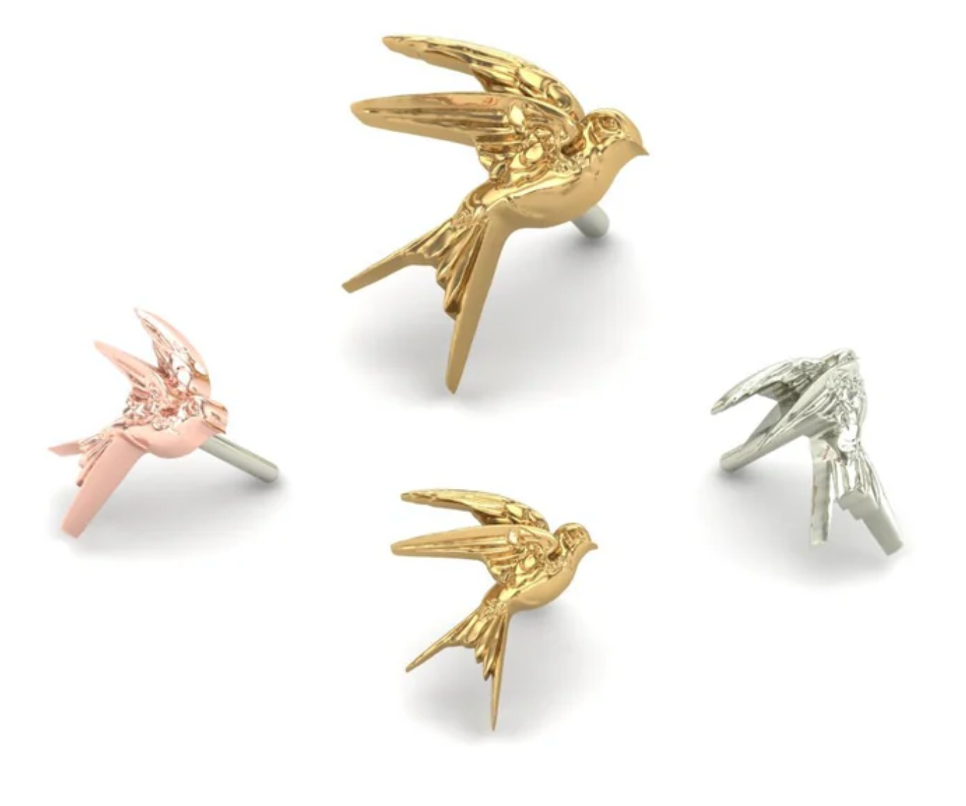 Swallows Threadless 14K End
