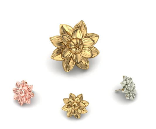 Water Lily Threadless 14K End