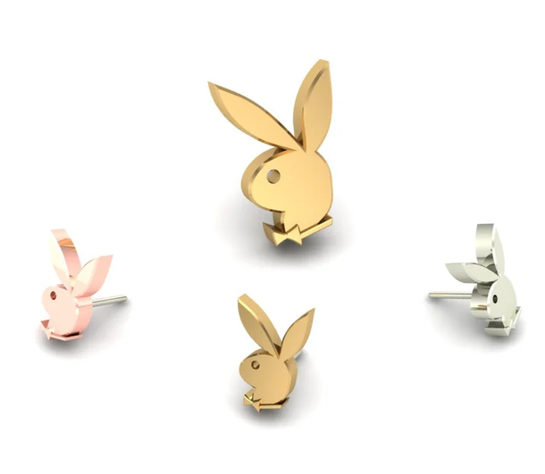 Bunny Head Threadless 14K End