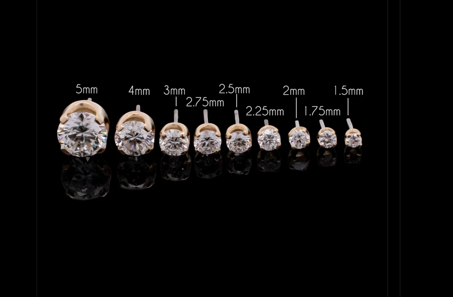 18kt Gold Diamond Threadless End