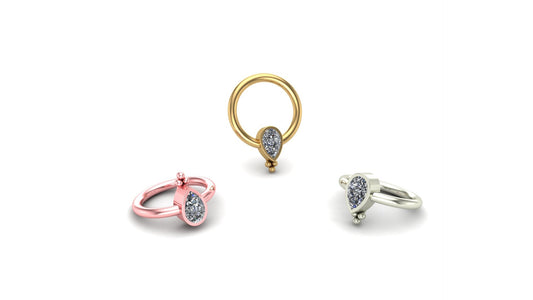 3 Ball Pear Bezel Ring
