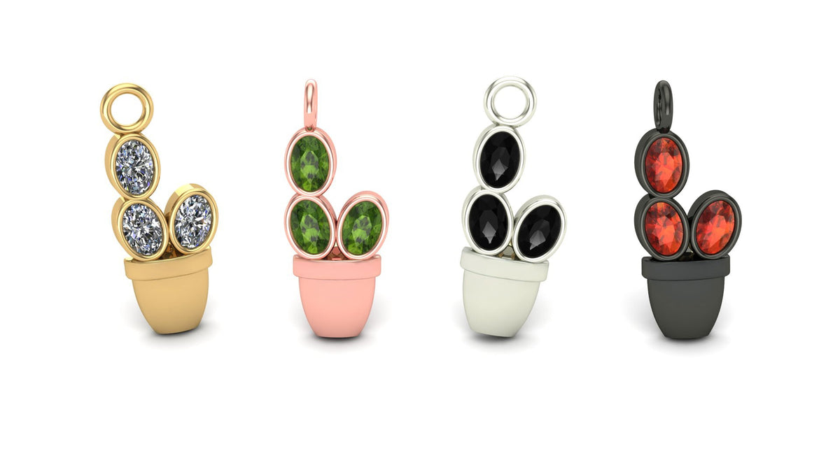 Oval Cactus Charm