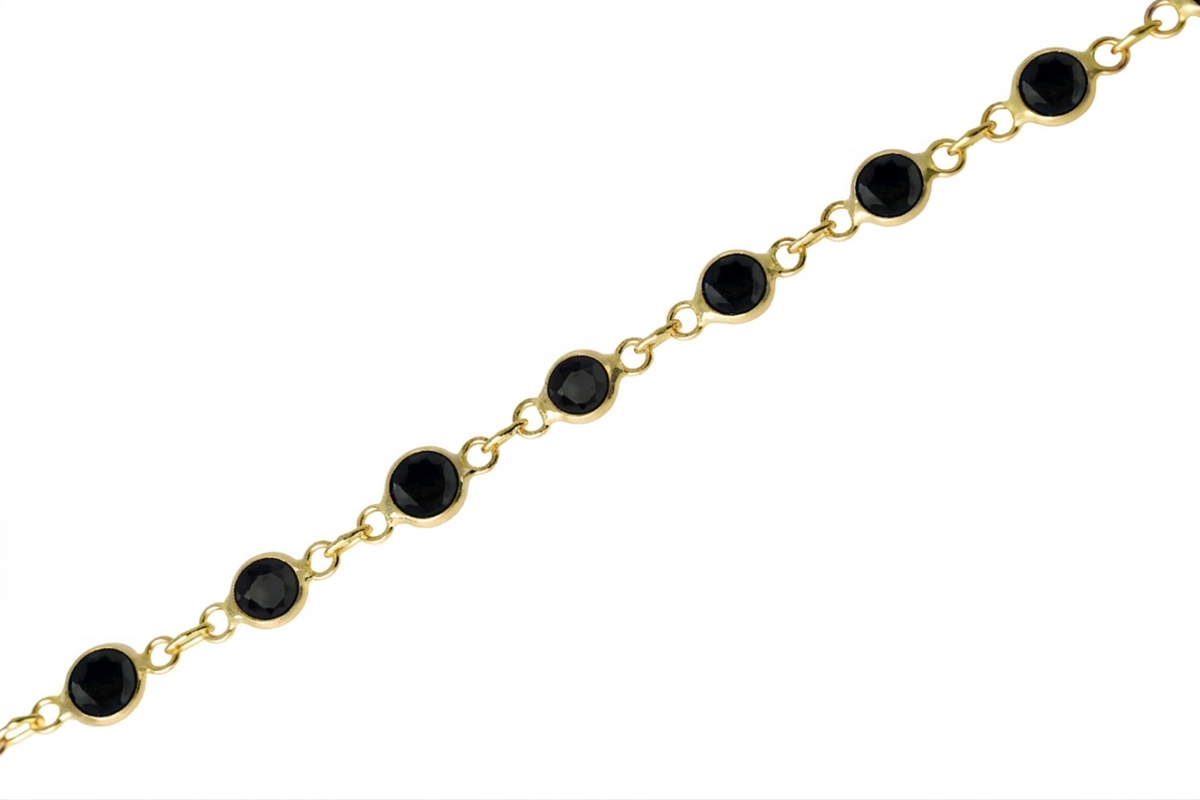 Black Spinel Bezel Chain