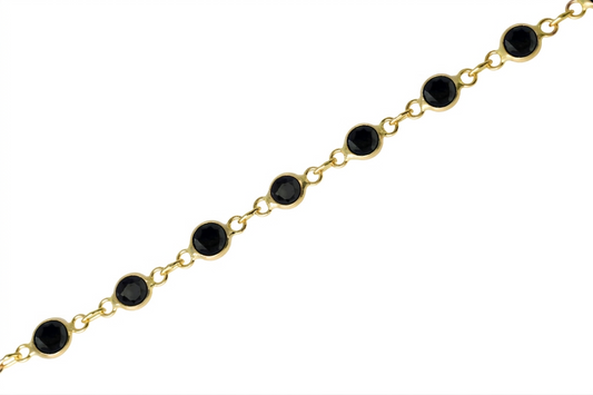 Black Spinel Bezel Chain